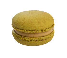 Exclusive green macaroon with flavor isolated on the white