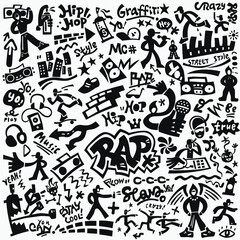Obraz premium rap music , hip hop culture icon set