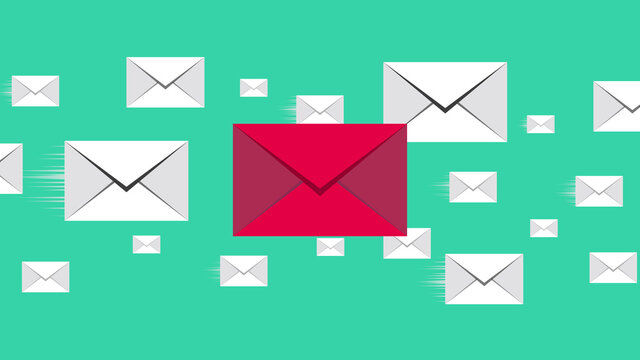 Correspondence. An important letter among the rest of the flying mail.