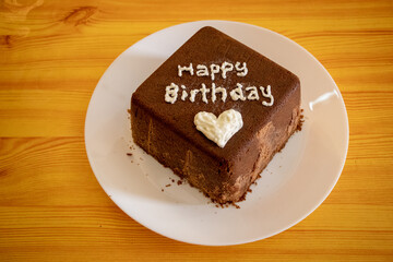 Birthday Cake. Ice Cream Cake. Chocolate cake filled with Vanilla and blueberry Ice Creams. Homemade Ice Cream Cake