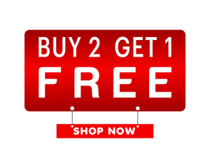 special offer, buy 2 get 1 free free, best price vector design.