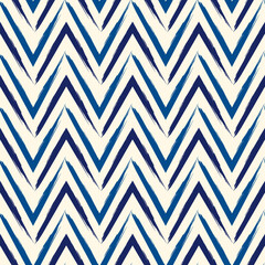 Brush strokes seamless pattern. Freehand horizontal zigzag stripes. Repeated chevron lines background. Grunge geometric