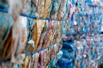 packaging plastics for recycling stock photo