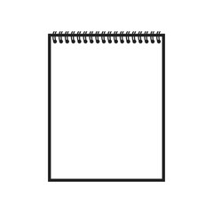 Notebook Icon, Note Taking, Spiral Bound Notebook Symbol Vector Illustration Background