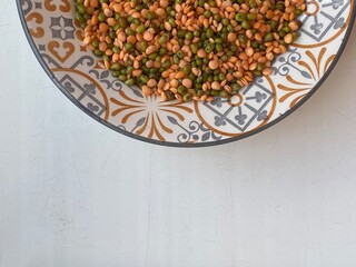 Helthy dish of lentils and mash.