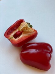 Paprika. Pepper red. Bell pepper isolated. Sweet red peppers. With clipping path. Full depth of field.
