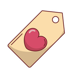 Love heart inside label vector design