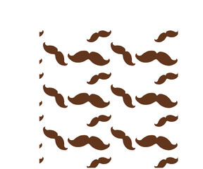 vector pattern background or texture with brown gentleman mustaches on white background man wallpaper