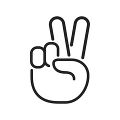 Hand Peace Sign, Truce, Finger Peace Sign Vector Icon Symbol Illustration Background