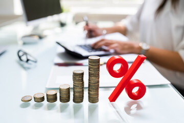 Percentage Sign And Discount Rate