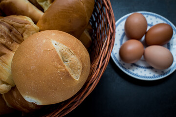 bread and eggs