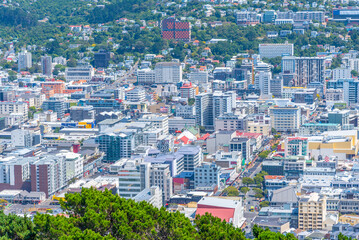 Aerial view of downtown Wellington, New Zealand