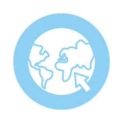 world planet earth block style icon