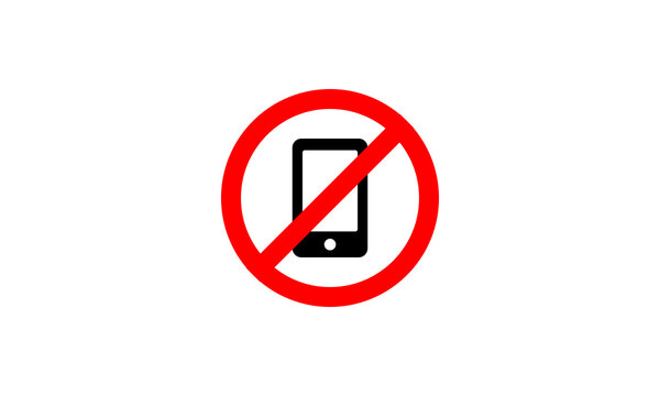 Prohibition sign no mobile phone vector illustration