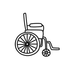 Fototapeta na wymiar wheelchair doodle icon, vector illustration
