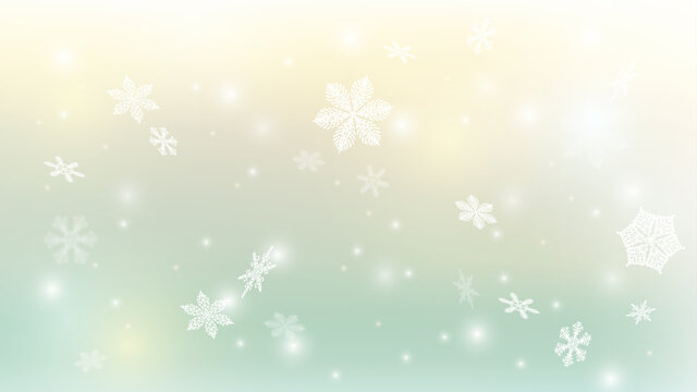 Snow background. Winter blue sky. Christmas background. Falling snow. Snowflakes swirl in the frosty air. EPS 10