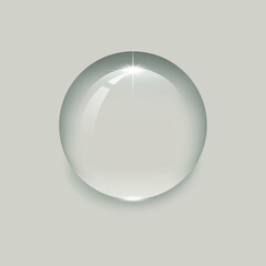 round transparent drop on a gray background