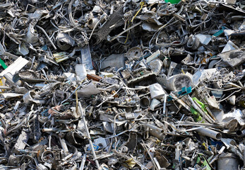 Lots of aluminum collected for recycling at the plant