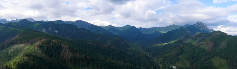 beautiful panorama Polish tatr from Kopieniec