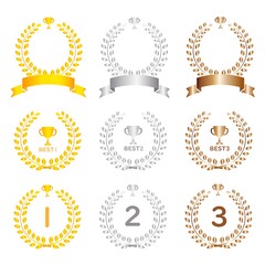 表彰に使えるランキングアイコンのイラストセット