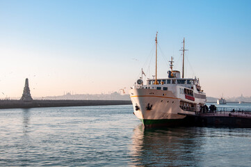 Naklejka premium The traditional ferries of the city lines are one of the symbols of Istanbul. 