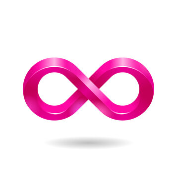 Infinity sign icon in 3D glossy style - vector isolated creative decorated philosophical symbol 