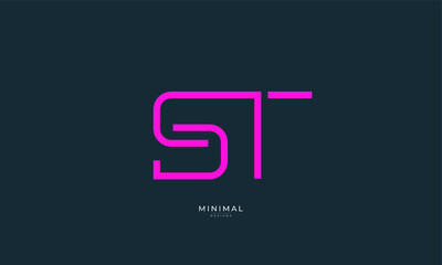 Obraz premium Alphabet letter icon logo ST