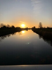 sunset on the river