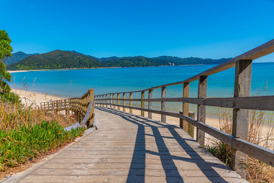Awaroa beach at Abel Tasman national park in New Zealand