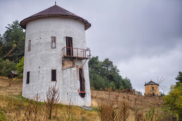 An old Turkish windmill in the countryside