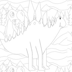 Spinosaurus Dinosaur. Dino Coloring Pages. Animal coloring book pages for Adults.