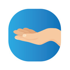 hand human receiving isolated icon