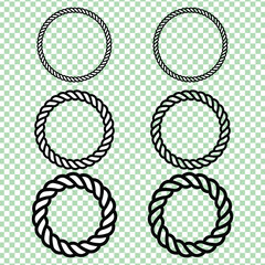Nautical rope brushes, fill and outline.