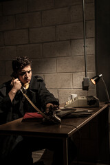 Dramatic scene of a detective
