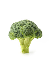 Broccoli isolated on white background. Vegetables natural source of beta carotene, vitamin c, vitamin k, fiber food, folate. Fresh broccoli cabbage.  Брокколи. Broccoli сlose-up.  