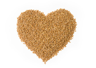 spelt grain. spelt. Macro spelt grain isolated on white background, top view. Полба. Глютен. gluten. Gluten-free.