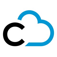 Initial C with Cloud logo and icons - Vector