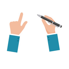 Isolated hand with pen vector design