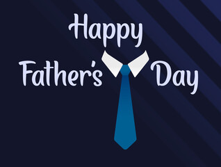 Happy Fathers Day greeting card. Blue background.