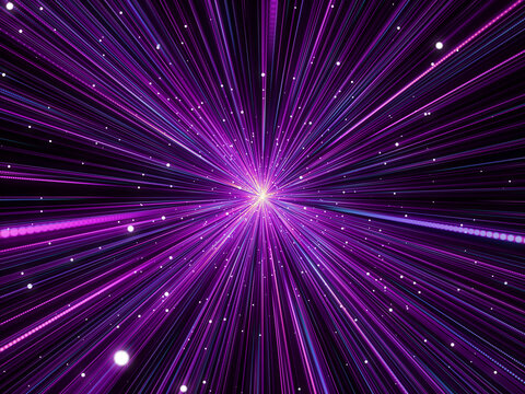 3D abstract background with hyperzoom space effect