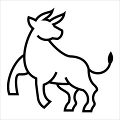 creative simple line buffalo  concept designs logo vector