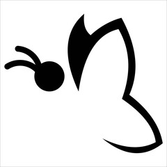 concept of animal butterfly design logo vector template