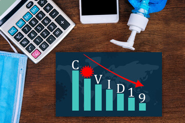 global economic recession,financial and stock market crisis concept of covid-19 virus impact  with...