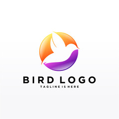 Abstract Bird Logo design vector template. Creative Dove Logotype business technology concept symbol icon.