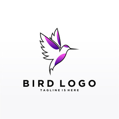 Abstract Bird Logo design vector template. Creative Dove Logotype business technology concept symbol icon.