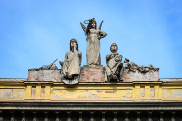 Naklejka premium Sculptures of angel and actors ( Bologna - Italy)