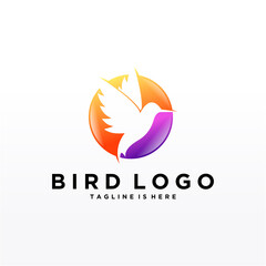 Obraz premium Abstract Bird Logo design vector template. Creative Dove Logotype business technology concept symbol icon.