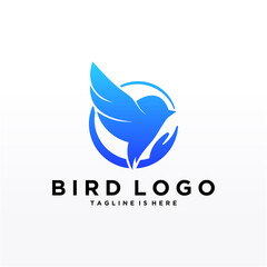 Abstract Bird Logo design vector template. Creative Dove Logotype business technology concept symbol icon.