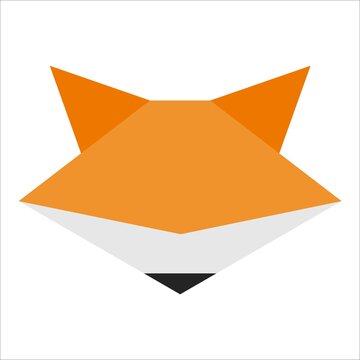 modern simple shape fox head logo design vector