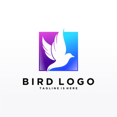 Fototapeta premium Abstract Bird Logo design vector template. Creative Dove Logotype business technology concept symbol icon.